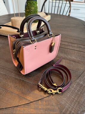 Coach Rogue 17 in Candy Pink Colorblock Glovetanned Leather Crossbody Bag C6281